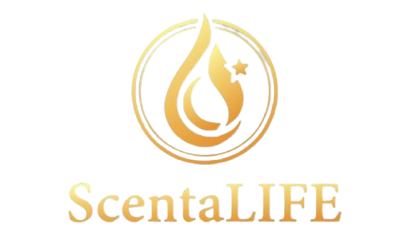 ScentaLIFE logo with a gold design on a white background